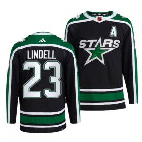 Dresovi Dallas Stars Esa Lindell 23 Adidas 2022-23 Reverse Retro 2.0 Crno Authentic - Muške